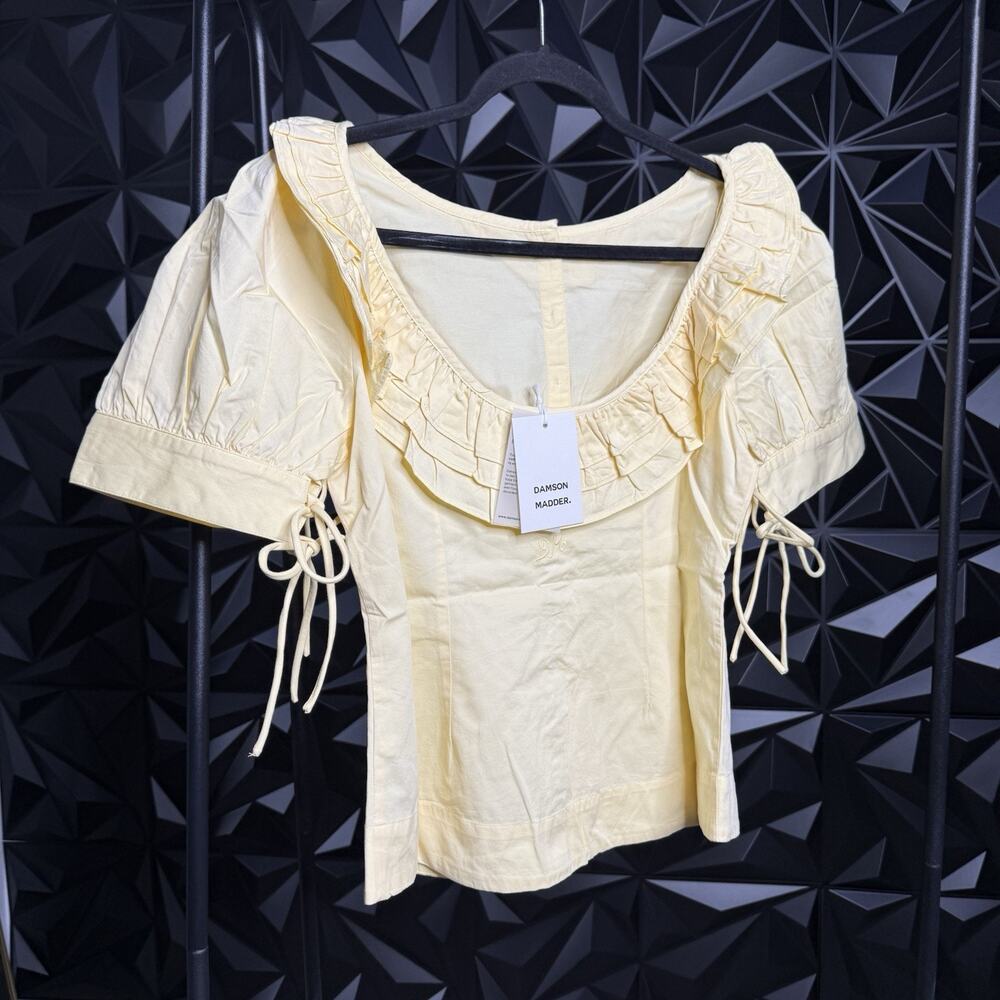 Damson Madder Anke Blouse UK 10 US 6 Butter Yellow Organic Cotton - Picture 6 of 9
